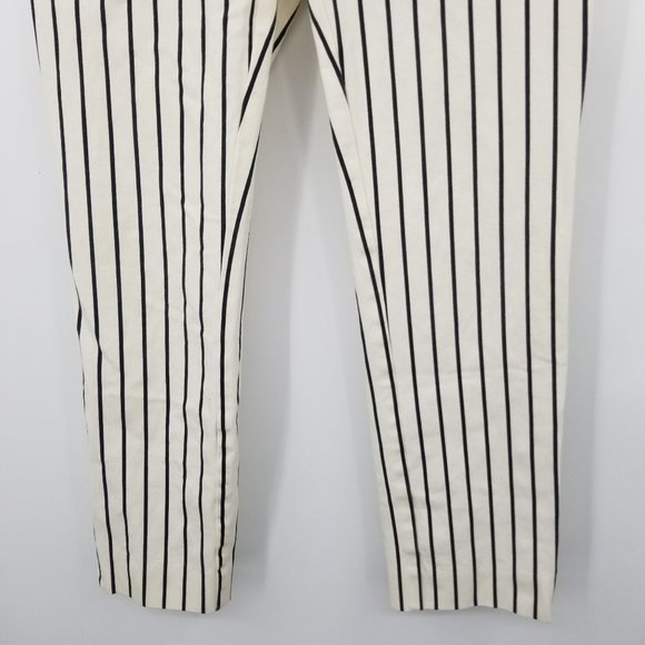 Anthropologie The Essential Slim Leg Cropped Striped Nautical Pants Size 0 - Picture 4 of 12